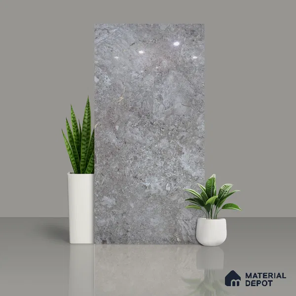 Budget Friendly Marble Wall & Floor Tile Value for Money TL 06295 Chestnut Brown 4 ft x 2 ft - Vitrified Glossy Finish -9 mm | Suitable for Living Room, Bedroom & Bathroom (Sample)