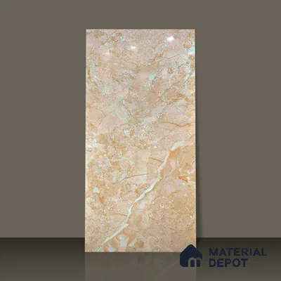 Budget Friendly Marble Wall & Floor Tile Value for Money TL 06293 Cosmic Brown 4 ft x 2 ft - Vitrified Glossy Finish -9 mm | Suitable for Living Room, Bedroom & Bathroom (Sample)