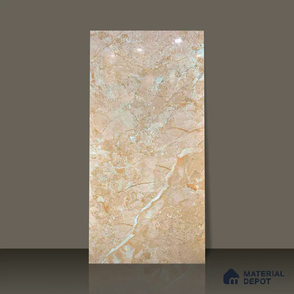Budget Friendly Marble Wall & Floor Tile Value for Money TL 06293 Cosmic Brown 4 ft x 2 ft - Vitrified Glossy Finish -9 mm | Suitable for Living Room, Bedroom & Bathroom (Sample)