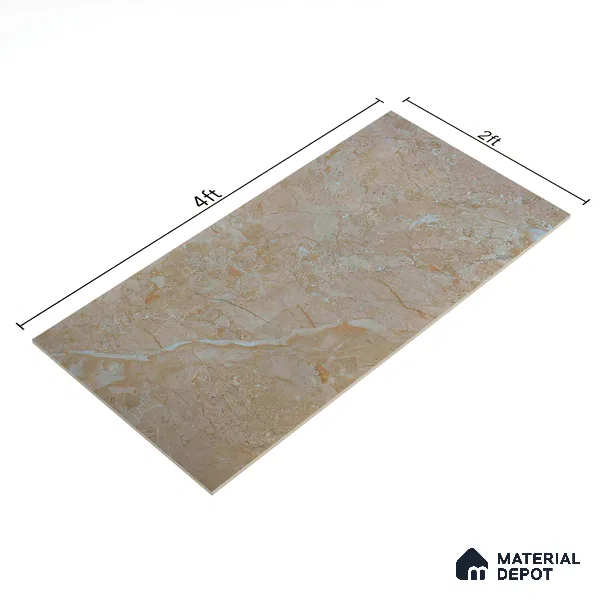 Budget Friendly Marble Wall & Floor Tile Value for Money TL 06293 Cosmic Brown 4 ft x 2 ft - Vitrified Glossy Finish -9 mm | Suitable for Living Room, Bedroom & Bathroom (Sample)