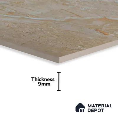 Budget Friendly Marble Wall & Floor Tile Value for Money TL 06293 Cosmic Brown 4 ft x 2 ft - Vitrified Glossy Finish -9 mm | Suitable for Living Room, Bedroom & Bathroom (Sample)