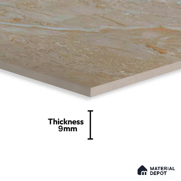 Budget Friendly Marble Wall & Floor Tile Value for Money TL 06293 Cosmic Brown 4 ft x 2 ft - Vitrified Glossy Finish -9 mm | Suitable for Living Room, Bedroom & Bathroom (Sample)
