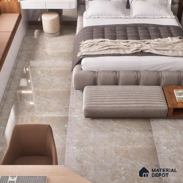 Budget Friendly Marble Wall & Floor Tile Value for Money TL 06293 Cosmic Brown 4 ft x 2 ft - Vitrified Glossy Finish -9 mm | Suitable for Living Room, Bedroom & Bathroom (Sample)