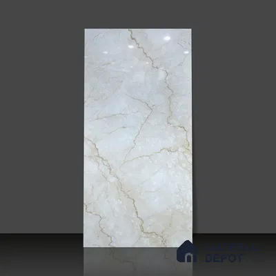 Budget Friendly Marble Wall & Floor Tile Value for Money TL 06308 Cream Glow 4 ft x 2 ft - Vitrified Glossy Finish -9 mm | Suitable for Living Room, Bedroom & Bathroom (Sample)
