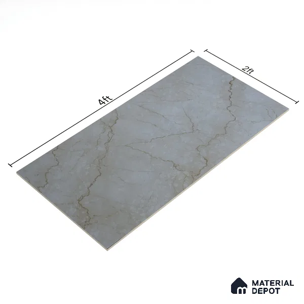 Budget Friendly Marble Wall & Floor Tile Value for Money TL 06308 Cream Glow 4 ft x 2 ft - Vitrified Glossy Finish -9 mm | Suitable for Living Room, Bedroom & Bathroom (Sample)