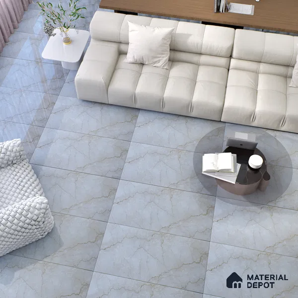 Budget Friendly Marble Wall & Floor Tile Value for Money TL 06308 Cream Glow 4 ft x 2 ft - Vitrified Glossy Finish -9 mm | Suitable for Living Room, Bedroom & Bathroom (Sample)