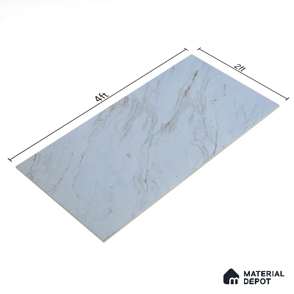 Budget Friendly Marble Wall & Floor Tile Value for Money TL 06301 Crimson Pearl 4 ft x 2 ft - Vitrified Glossy Finish -9 mm | Suitable for Living Room, Bedroom & Bathroom (Sample)