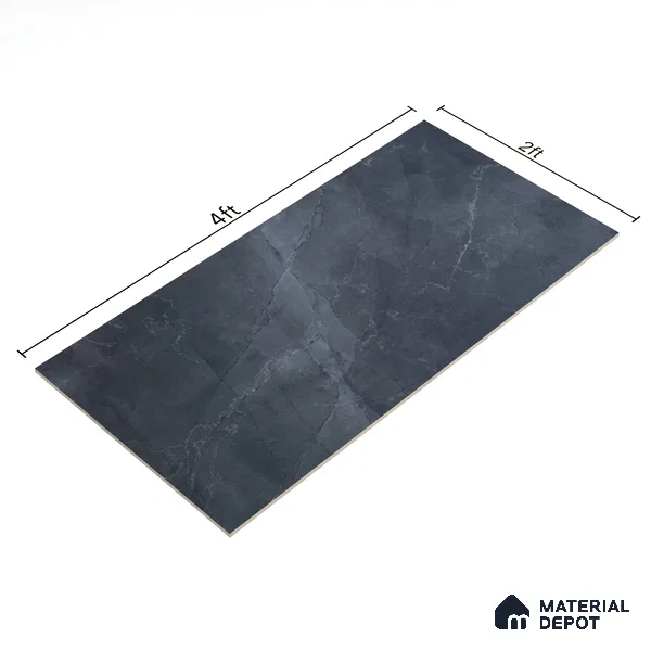 Budget Friendly Marble Wall & Floor Tile Value for Money TL 06298 Grey Mist 4 ft x 2 ft - Vitrified Glossy Finish -9 mm | Suitable for Living Room, Bedroom & Bathroom (Sample)