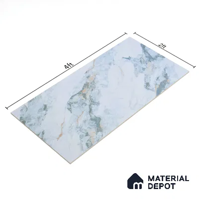Budget Friendly Marble Wall & Floor Tile Value for Money TL 06310 Ice Luxe 4 ft x 2 ft - Vitrified Glossy Finish -9 mm | Suitable for Living Room, Bedroom & Bathroom
