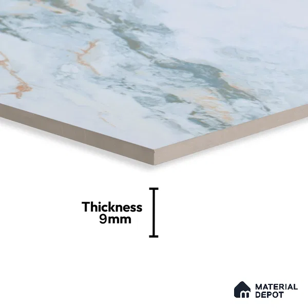 Budget Friendly Marble Wall & Floor Tile Value for Money TL 06310 Ice Luxe 4 ft x 2 ft - Vitrified Glossy Finish -9 mm | Suitable for Living Room, Bedroom & Bathroom