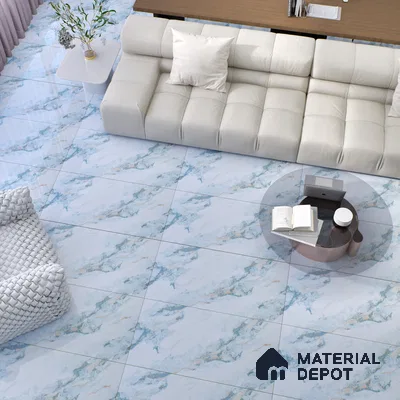 Budget Friendly Marble Wall & Floor Tile Value for Money TL 06310 Ice Luxe 4 ft x 2 ft - Vitrified Glossy Finish -9 mm | Suitable for Living Room, Bedroom & Bathroom