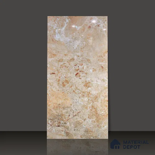 Budget Friendly Marble Wall & Floor Tile Value for Money TL 06290 Ivory Dream 4 ft x 2 ft - Vitrified Glossy Finish -9 mm | Suitable for Living Room, Bedroom & Bathroom