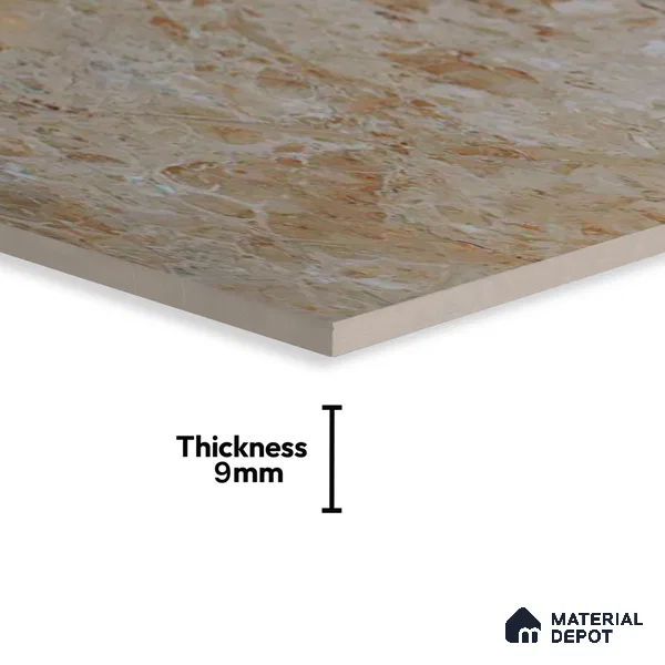 Budget Friendly Marble Wall & Floor Tile Value for Money TL 06290 Ivory Dream 4 ft x 2 ft - Vitrified Glossy Finish -9 mm | Suitable for Living Room, Bedroom & Bathroom (Sample)