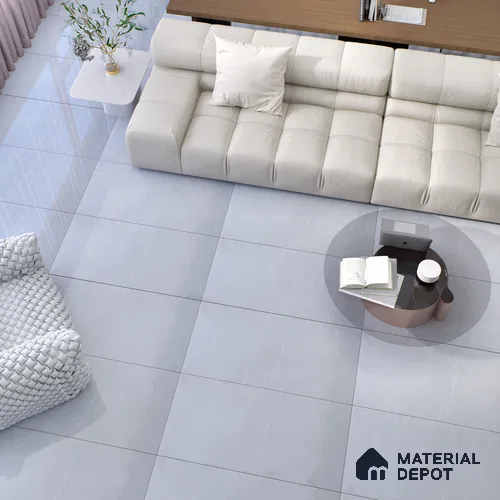 Budget Friendly Marble Wall & Floor Tile Value for Money TL 06299 Moonlight White 4 ft x 2 ft - Vitrified Glossy Finish -9 mm | Suitable for Living Room, Bedroom & Bathroom