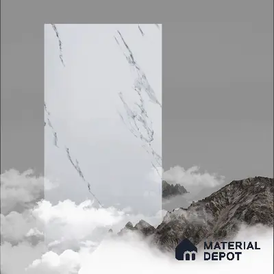 Budget Friendly Marble Wall & Floor Tile Value for Money TL 06297 Mystic White 4 ft x 2 ft - Vitrified Glossy Finish -9 mm | Suitable for Living Room, Bedroom & Bathroom