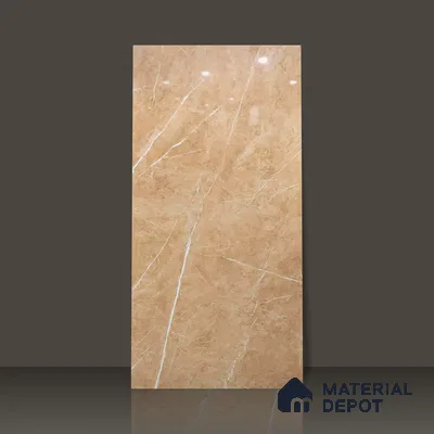Budget Friendly Marble Wall & Floor Tile Value for Money TL 06296 Prismatic Brown 4 ft x 2 ft - Vitrified Glossy Finish -9 mm | Suitable for Living Room, Bedroom & Bathroom (Sample)