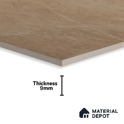 Budget Friendly Marble Wall & Floor Tile Value for Money TL 06296 Prismatic Brown 4 ft x 2 ft - Vitrified Glossy Finish -9 mm | Suitable for Living Room, Bedroom & Bathroom (Sample)