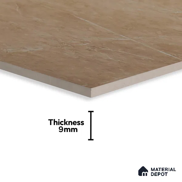 Budget Friendly Marble Wall & Floor Tile Value for Money TL 06296 Prismatic Brown 4 ft x 2 ft - Vitrified Glossy Finish -9 mm | Suitable for Living Room, Bedroom & Bathroom (Sample)