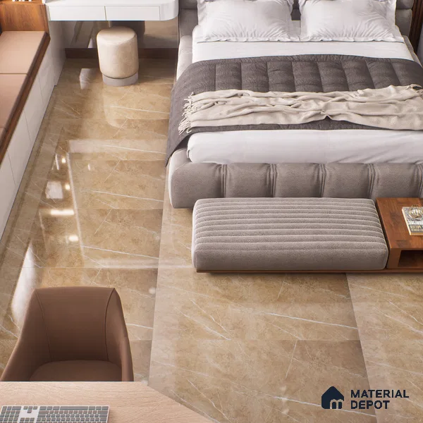 Budget Friendly Marble Wall & Floor Tile Value for Money TL 06296 Prismatic Brown 4 ft x 2 ft - Vitrified Glossy Finish -9 mm | Suitable for Living Room, Bedroom & Bathroom (Sample)