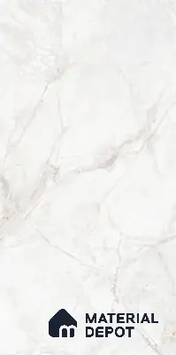 Marble Wall & Floor Tile TL 06099 Athena White 4 ft x 2 ft Vitrified Glossy Finish - 9 mm | 6 Random Design | Suitable For Living Room, Bedroom, Bathroom, Kitchen