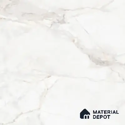 Marble Wall & Floor Tile TL 06099 Athena White 4 ft x 2 ft Vitrified Glossy Finish - 9 mm | 6 Random Design | Suitable For Living Room, Bedroom, Bathroom, Kitchen
