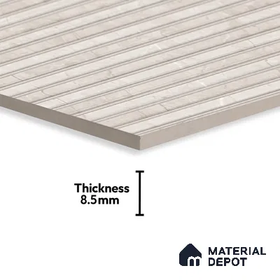 Punch Wall Tile TL 06177 B Flutura Opel Beige Comb 4 ft x 2 ft Vitrified Lustera Effect Feather Feel Matte Finish - 8.5 mm | Suitable for Living Room, Bedroom, Bathroom (Sample)