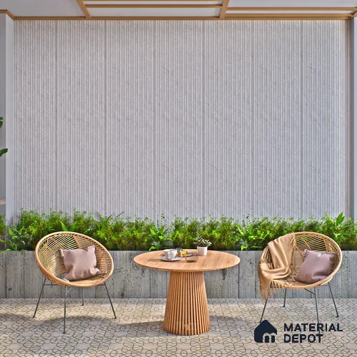 Punch Wall Tile TL 06177 B Flutura Opel Beige Comb 4 ft x 2 ft Vitrified Lustera Effect Feather Feel Matte Finish - 8.5 mm | Suitable for Living Room, Bedroom, Bathroom