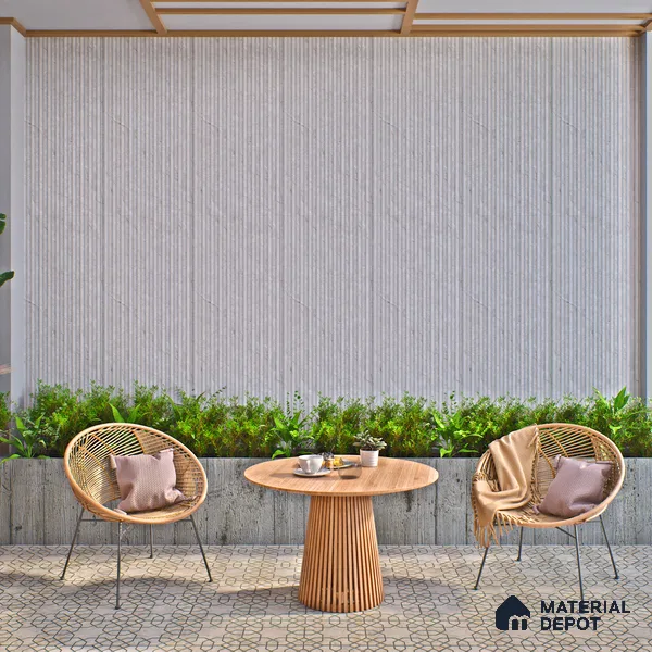 Punch Wall Tile TL 06177 B Flutura Opel Beige Comb 4 ft x 2 ft Vitrified Lustera Effect Feather Feel Matte Finish - 8.5 mm | Suitable for Living Room, Bedroom, Bathroom (Sample)