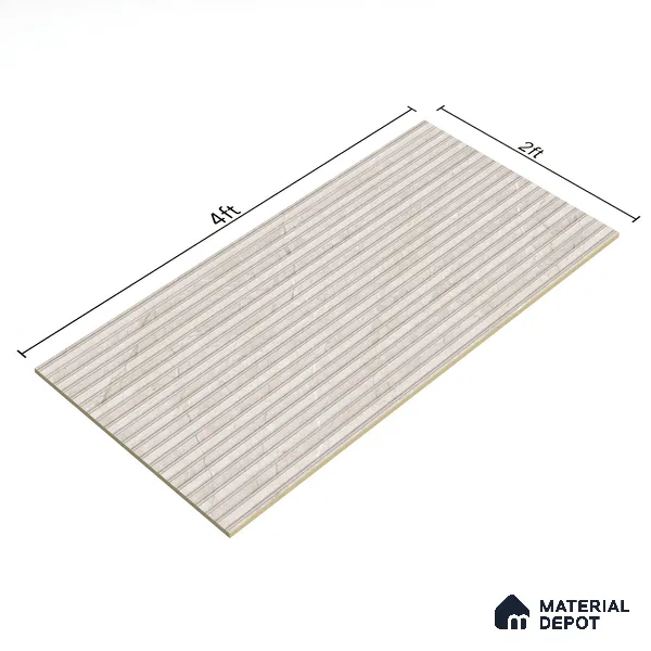Punch Wall Tile TL 06177 B Flutura Opel Beige Comb 4 ft x 2 ft Vitrified Lustera Effect Feather Feel Matte Finish - 8.5 mm | Suitable for Living Room, Bedroom, Bathroom (Sample)