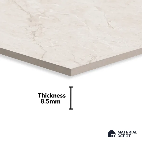 Marble Wall & Floor Tile TL 06177 Flutura Opel Beige 4 ft x 2 ft Vitrified Lustera Effect Feather Feel Matte Finish - 8.5 mm | 4 Random Design | Suitable for Living Room, Bedroom, Bathroom (Sample)