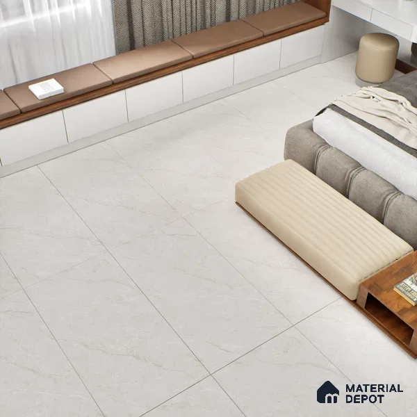 Marble Wall & Floor Tile TL 06177 Flutura Opel Beige 4 ft x 2 ft Vitrified Lustera Effect Feather Feel Matte Finish - 8.5 mm | 4 Random Design | Suitable for Living Room, Bedroom, Bathroom (Sample)