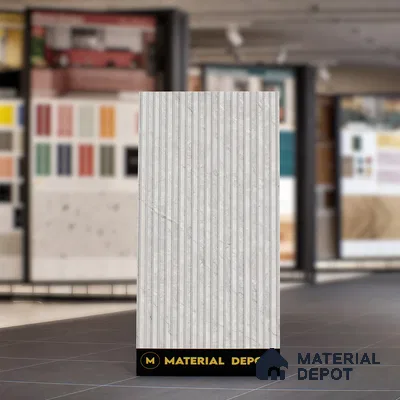 Punch Wall Tile TL 06178 B Flutura Opel Grey Comb 4 ft x 2 ft Vitrified Lustera Effect Feather Feel Matte Finish - 8.5 mm | Suitable for Living Room, Bedroom, Bathroom