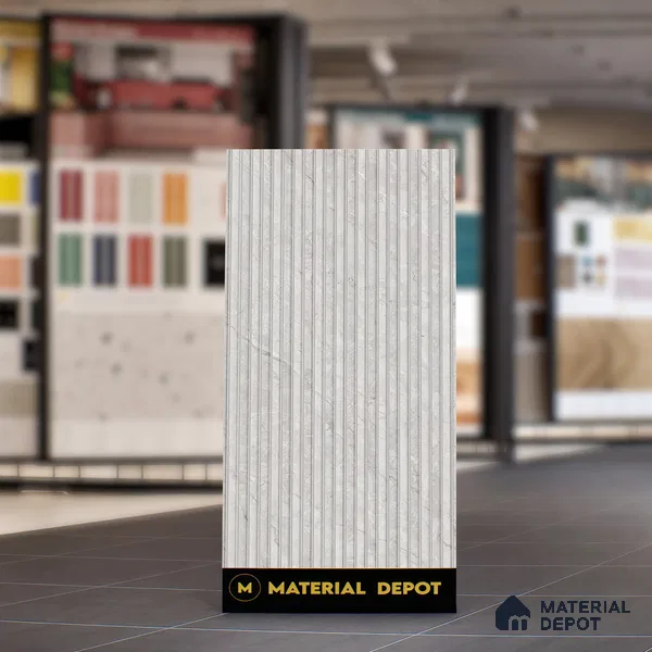 Punch Wall Tile TL 06178 B Flutura Opel Grey Comb 4 ft x 2 ft Vitrified Lustera Effect Feather Feel Matte Finish - 8.5 mm | Suitable for Living Room, Bedroom, Bathroom