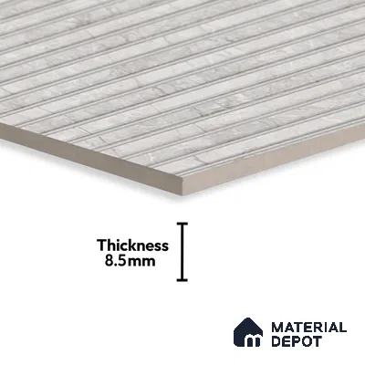Punch Wall Tile TL 06178 B Flutura Opel Grey Comb 4 ft x 2 ft Vitrified Lustera Effect Feather Feel Matte Finish - 8.5 mm | Suitable for Living Room, Bedroom, Bathroom