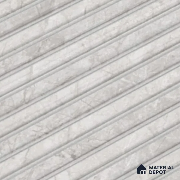 Punch Wall Tile TL 06178 B Flutura Opel Grey Comb 4 ft x 2 ft Vitrified Lustera Effect Feather Feel Matte Finish - 8.5 mm | Suitable for Living Room, Bedroom, Bathroom