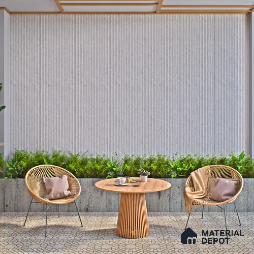 Punch Wall Tile TL 06178 B Flutura Opel Grey Comb 4 ft x 2 ft Vitrified Lustera Effect Feather Feel Matte Finish - 8.5 mm | Suitable for Living Room, Bedroom, Bathroom