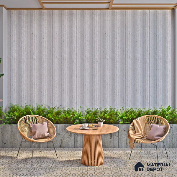 Punch Wall Tile TL 06178 B Flutura Opel Grey Comb 4 ft x 2 ft Vitrified Lustera Effect Feather Feel Matte Finish - 8.5 mm | Suitable for Living Room, Bedroom, Bathroom