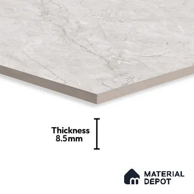 Marble Wall & Floor Tile TL 06178 Flutura Opel Grey 4 ft x 2 ft Vitrified Lustera Effect Feather Feel Matte Finish - 8.5 mm | 4 Random Design | Suitable for Living Room, Bedroom, Bathroom