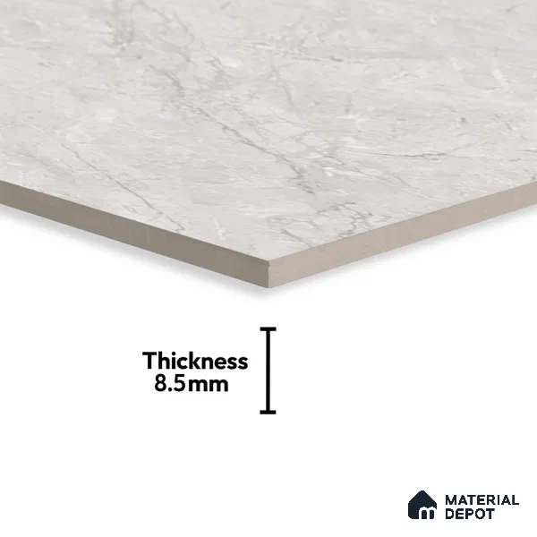 Marble Wall & Floor Tile TL 06178 Flutura Opel Grey 4 ft x 2 ft Vitrified Lustera Effect Feather Feel Matte Finish - 8.5 mm | 4 Random Design | Suitable for Living Room, Bedroom, Bathroom
