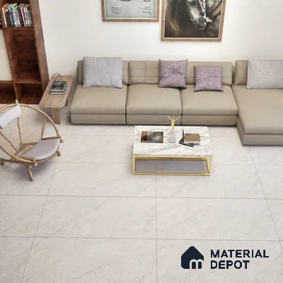 Marble Wall & Floor Tile TL 06178 Flutura Opel Grey 4 ft x 2 ft Vitrified Lustera Effect Feather Feel Matte Finish - 8.5 mm | 4 Random Design | Suitable for Living Room, Bedroom, Bathroom