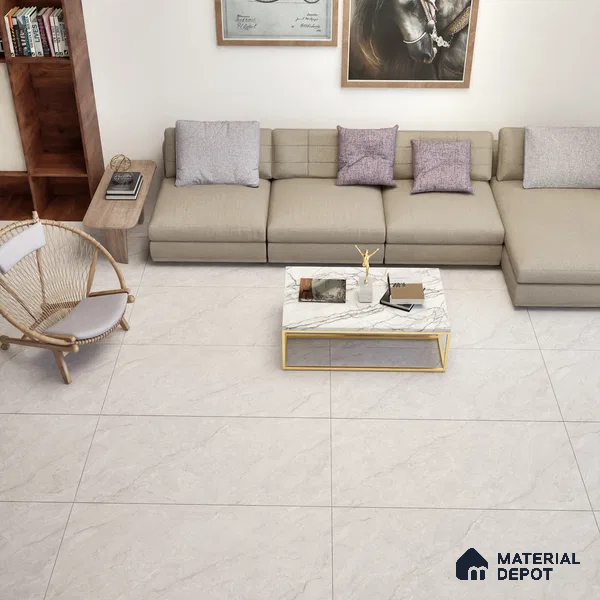Marble Wall & Floor Tile TL 06178 Flutura Opel Grey 4 ft x 2 ft Vitrified Lustera Effect Feather Feel Matte Finish - 8.5 mm | 4 Random Design | Suitable for Living Room, Bedroom, Bathroom