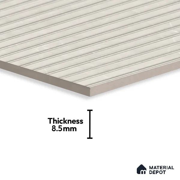 Punch Wall Tile TL 06169 B Flutura Elegance Silver Comb 4 ft x 2 ft Vitrified Lustera Effect Feather Feel Matte Finish - 8.5 mm | Suitable for Living Room, Bedroom, Bathroom (Sample)