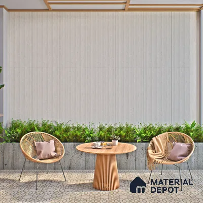 Punch Wall Tile TL 06169 B Flutura Elegance Silver Comb 4 ft x 2 ft Vitrified Lustera Effect Feather Feel Matte Finish - 8.5 mm | Suitable for Living Room, Bedroom, Bathroom (Sample)