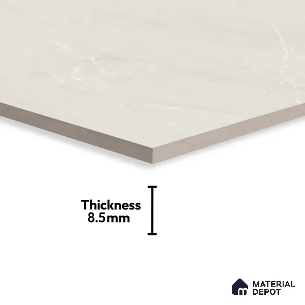 Marble Wall & Floor Tile TL 06169 Flutura Elegance Silver 4 ft x 2 ft Vitrified Lustera Effect Feather Feel Matte Finish - 8.5 mm | 5 Random Design | Suitable for Living Room, Bedroom, Bathroom (Sample)