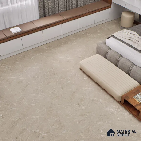 Marble Wall & Floor Tile TL 06170 Flutura Elegance Cord 4 ft x 2 ft Vitrified Lustera Effect Feather Feel Matte Finish - 8.5 mm | 5 Random Design | Suitable for Living Room, Bedroom, Bathroom (Sample)