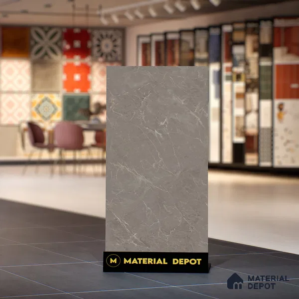 Marble Wall & Floor Tile TL 06173 Flutura Elegance Fog 4 ft x 2 ft Vitrified Lustera Effect Feather Feel Matte Finish - 8.5 mm | 5 Random Design | Suitable for Living Room, Bedroom, Bathroom (Sample)