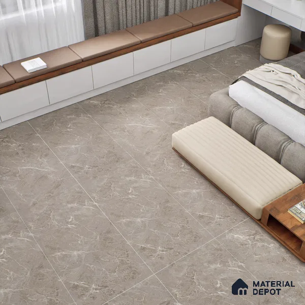 Marble Wall & Floor Tile TL 06173 Flutura Elegance Fog 4 ft x 2 ft Vitrified Lustera Effect Feather Feel Matte Finish - 8.5 mm | 5 Random Design | Suitable for Living Room, Bedroom, Bathroom (Sample)