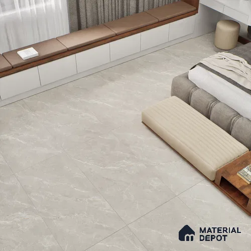 Marble Wall & Floor Tile TL 06174 Flutura Extreme Pearla 4 ft x 2 ft Vitrified Lustera Effect Feather Feel Matte Finish - 8.5 mm | 6 Random Design | Suitable for Living Room, Bedroom, Bathroom