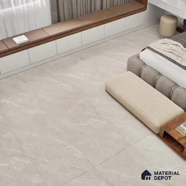 Marble Wall & Floor Tile TL 06174 Flutura Extreme Pearla 4 ft x 2 ft Vitrified Lustera Effect Feather Feel Matte Finish - 8.5 mm | 6 Random Design | Suitable for Living Room, Bedroom, Bathroom (Sample)