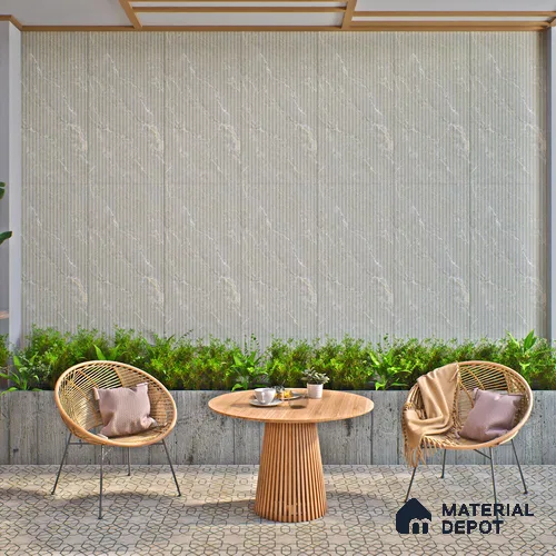 Punch Wall Tile TL 06175 B Flutura Extreme Grigio Comb 4 ft x 2 ft Vitrified Lustera Effect Feather Feel Matte Finish - 8.5 mm | Suitable for Living Room, Bedroom, Bathroom